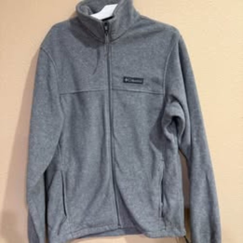 Columbia grey fleece jacket mens S